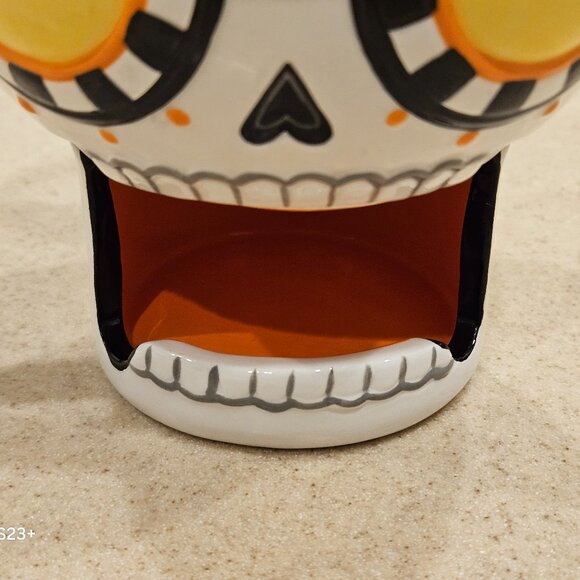 RARE MACKENZIE CHILDS HALLOWEEN BOO SCARY SKELETON CERAMIC COFFEE TEA MUG CUP - Picture 3 of 12